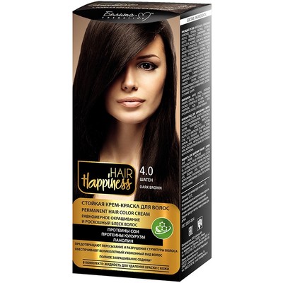Белита-М Hair Happiness Стойкая крем-краска для волос  № 4.0 Шатен