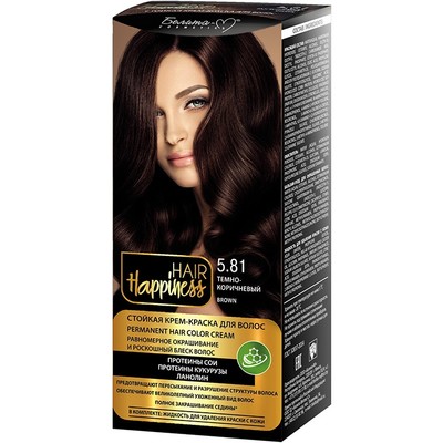 Белита-М Hair Happiness Стойкая крем-краска для волос  № 5.81 Темно-коричневый